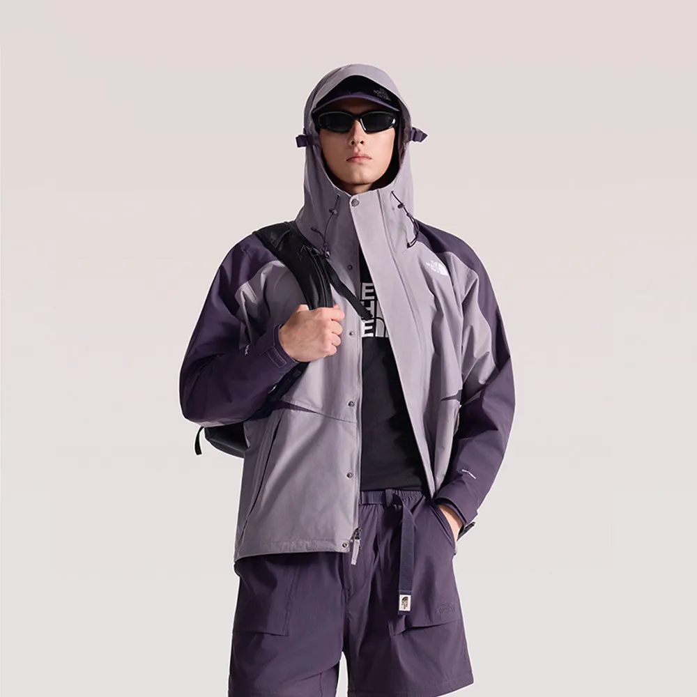 【The North Face】北面男款灰色DRYVENT防水可拆式連帽衝鋒衣|8F19JZU 外套