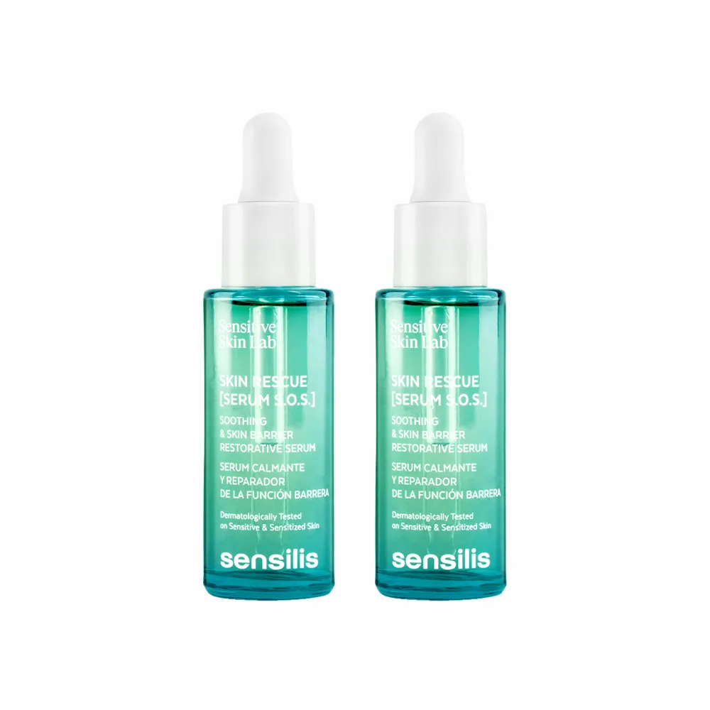 【sensilis 森思黎絲】SOS急效舒緩修護精華30ml-2瓶(敏感肌特護/EGF/B3/B5/屏障修護/舒緩乾燥泛紅)