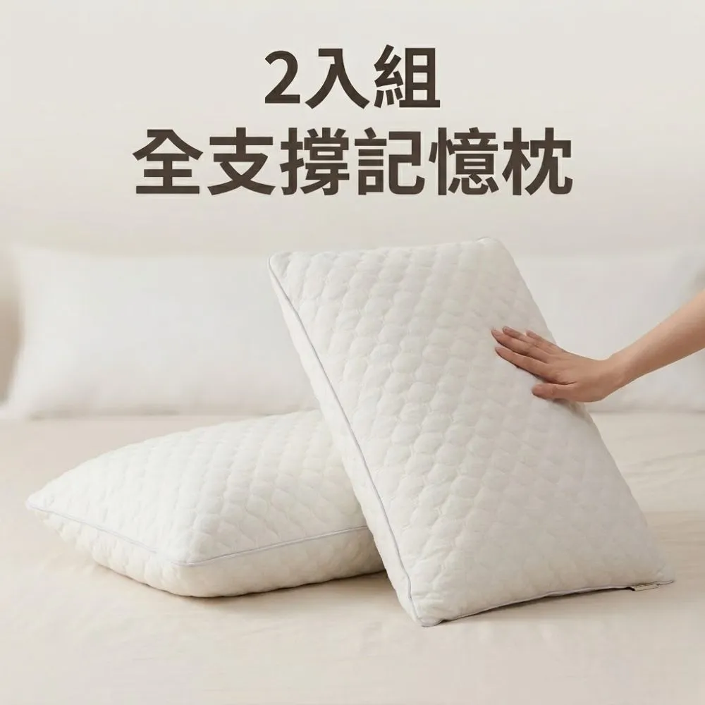 【青鳥家居】2入組全支撐羽絲絨記憶枕頭(高枕/低枕)