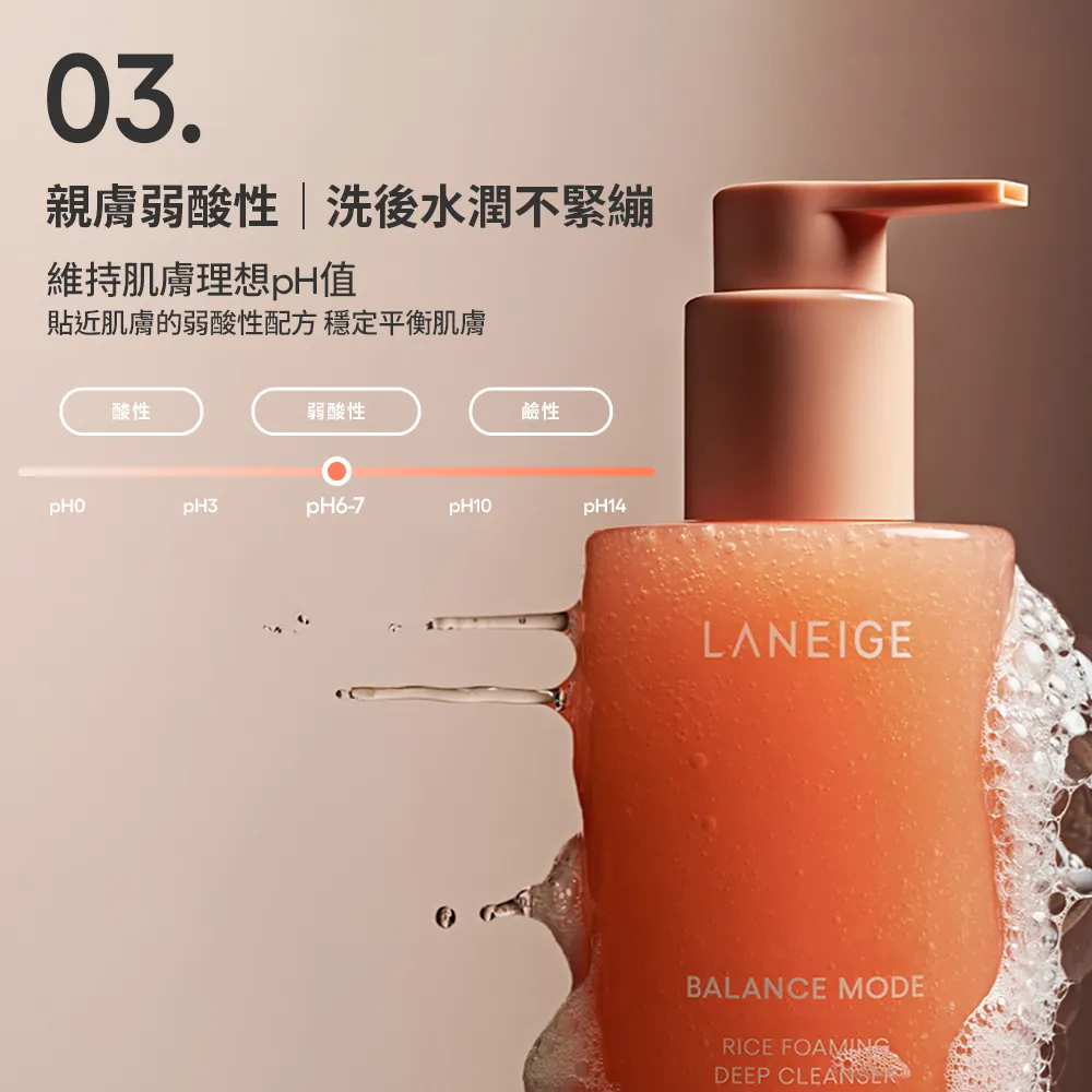 【LANEIGE 蘭芝】官方直營 米活萃穩膚深層潔顏凝膠 250ml(蘭芝 洗面乳)