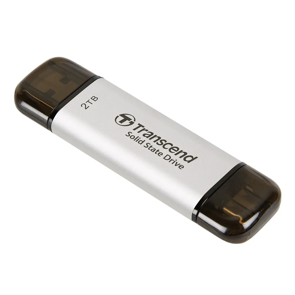 【Transcend 創見】ESD310S 2TB USB3.2 雙介面 外接SSD行動固態硬碟-極光銀(TS2TESD310S)