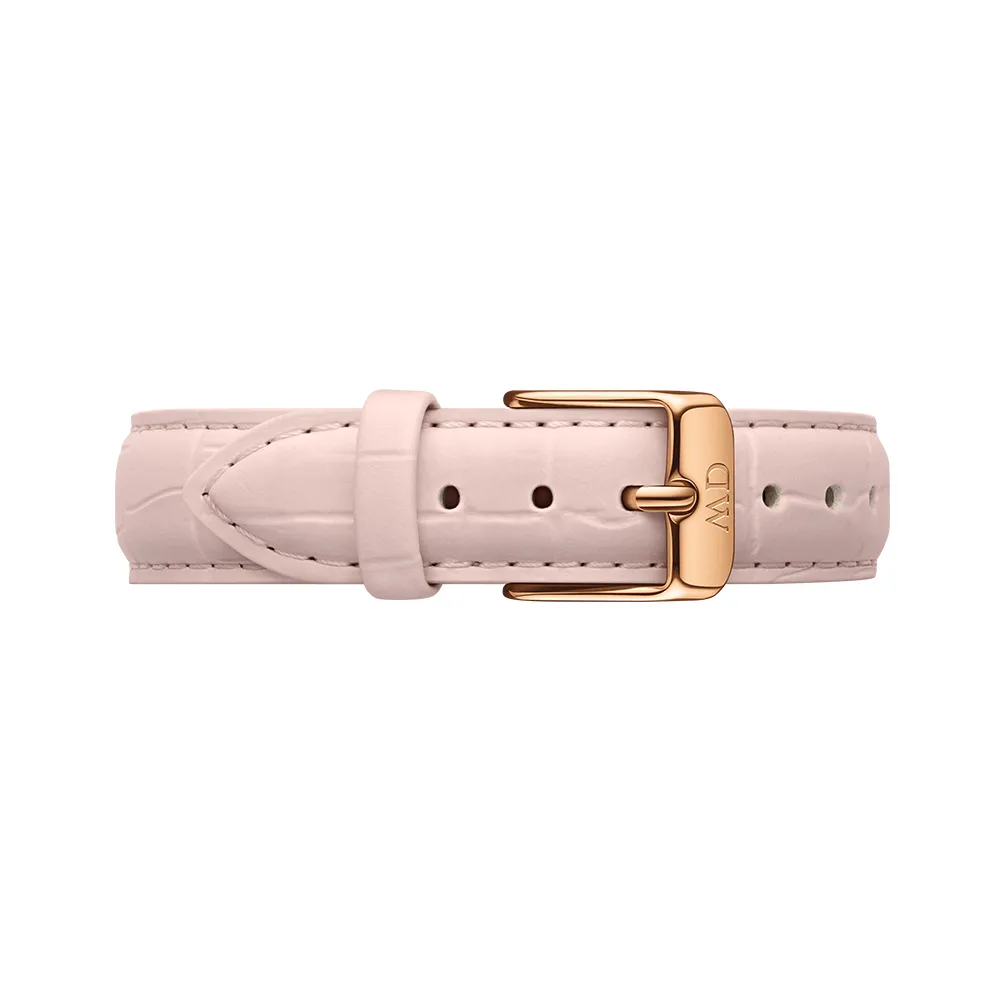 【Daniel Wellington】DW 錶帶 Petite Croc Rouge 粉色鱷魚壓紋皮革錶帶(DW00200312)