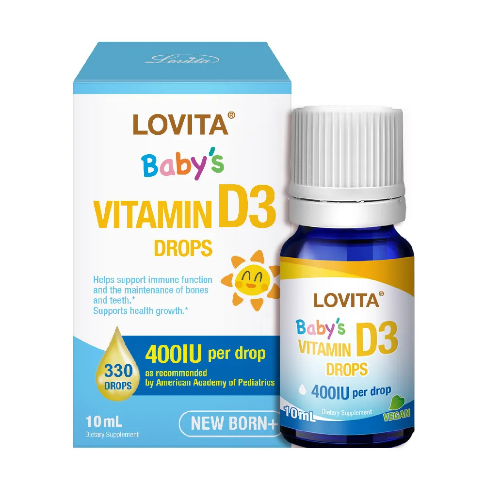 【LOVITA 愛維他】維他命D3滴液400IUx370份(370 天份)