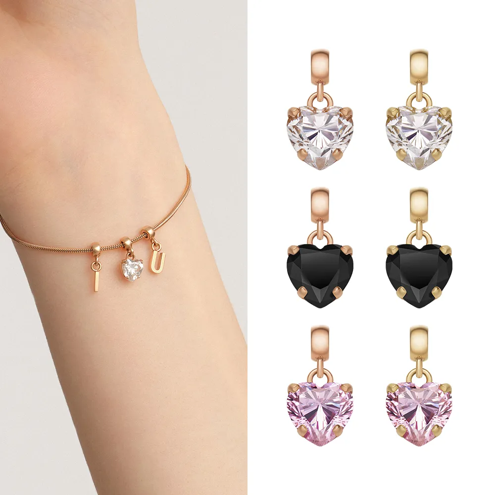 【Daniel Wellington】DW 串飾 Charms 密語系列閃耀愛心吊墜(三款任選 DW00400424)