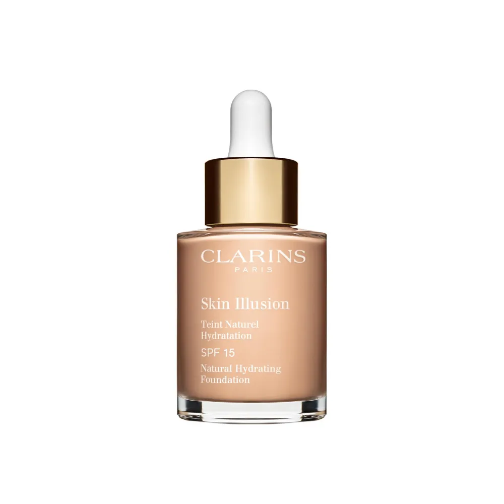 【CLARINS 克蘭詩】蘋果光天生美肌粉底液30ml(小奶瓶 乾肌救星)