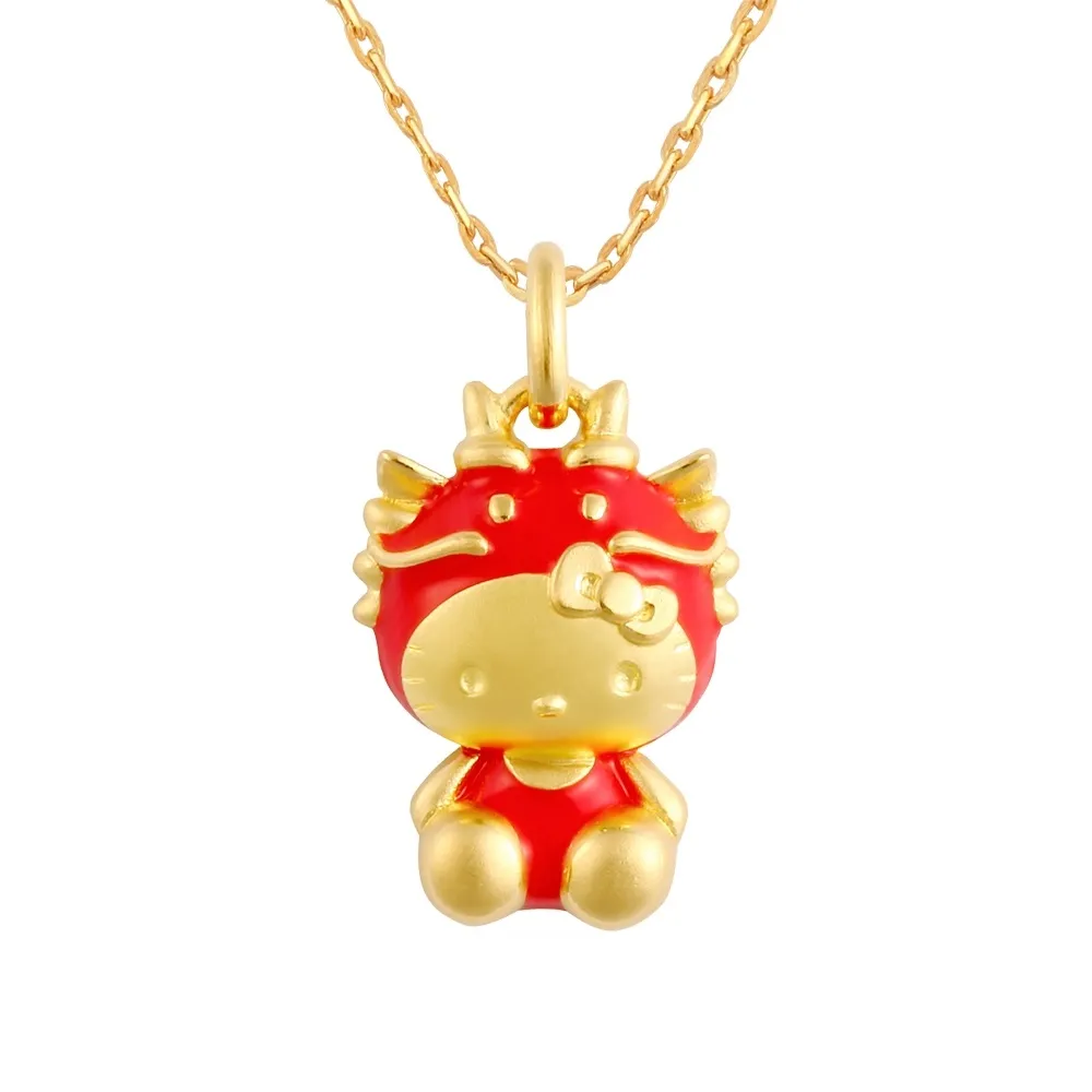【Just Gold 鎮金店】Hello Kitty 十二生肖-百變Cutie-龍 黃金吊墜(不含鍊)