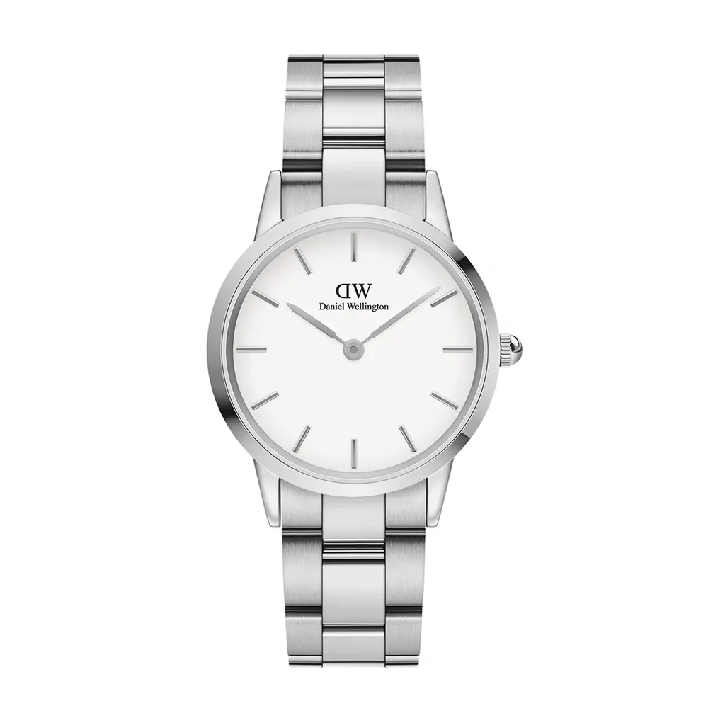 【Daniel Wellington】DW 手錶  Iconic Link 28mm/32mm精鋼錶 耀目亮銀(DW00100207)