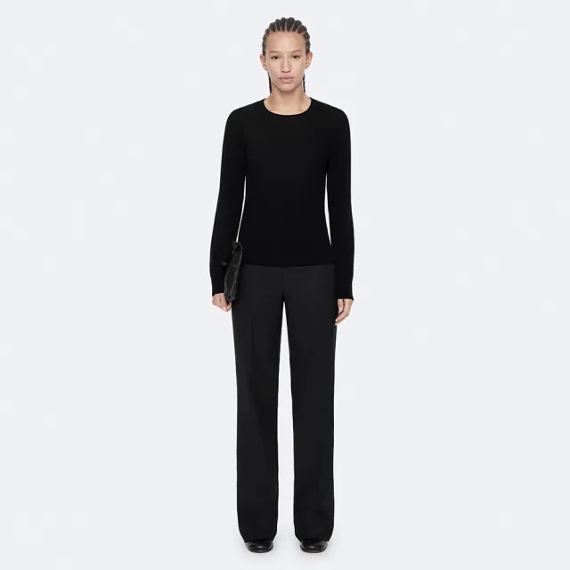 【ALLSAINTS】COYTE 美麗諾修身針織衫-黑色 W058KF