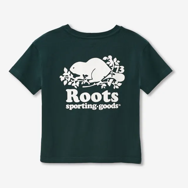 【Roots】女裝-ROOTS SPORTING GOODS 短袖上衣 (深綠色)