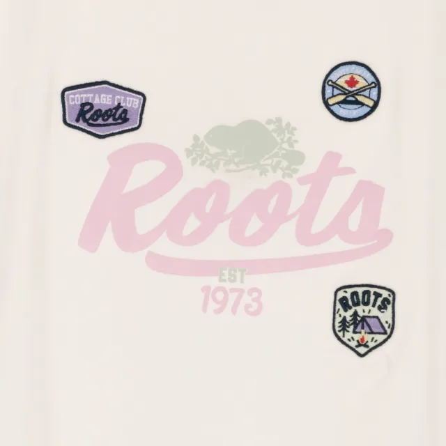 【Roots】女裝-ROOTS PATCHES 短袖上衣 (米白色)