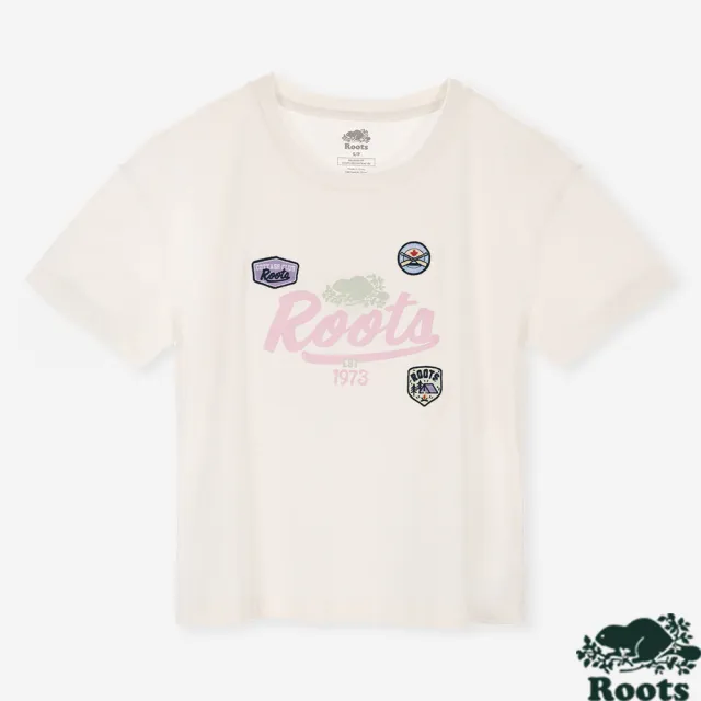 【Roots】女裝-ROOTS PATCHES 短袖上衣 (米白色)