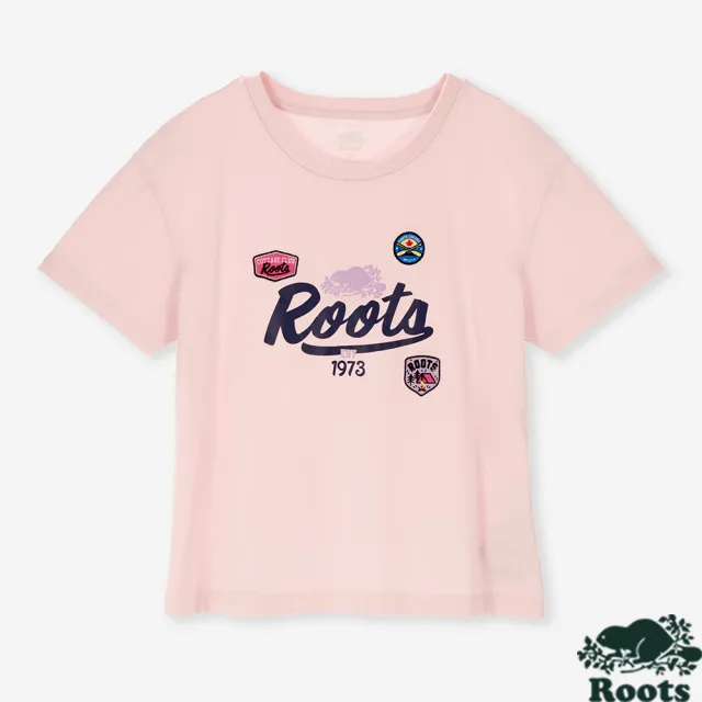 【Roots】女裝-ROOTS PATCHES 短袖上衣 (淡粉色)