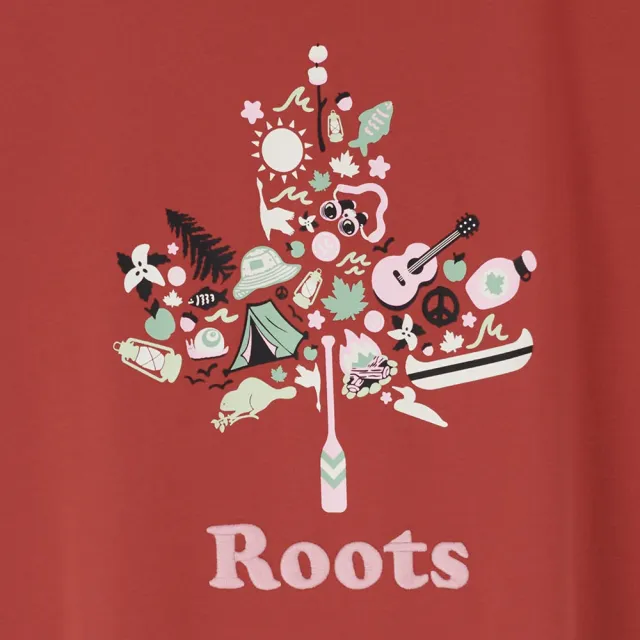 【Roots】女裝-ROOTS MAPLE LEAF 短袖上衣 (峽谷紅)
