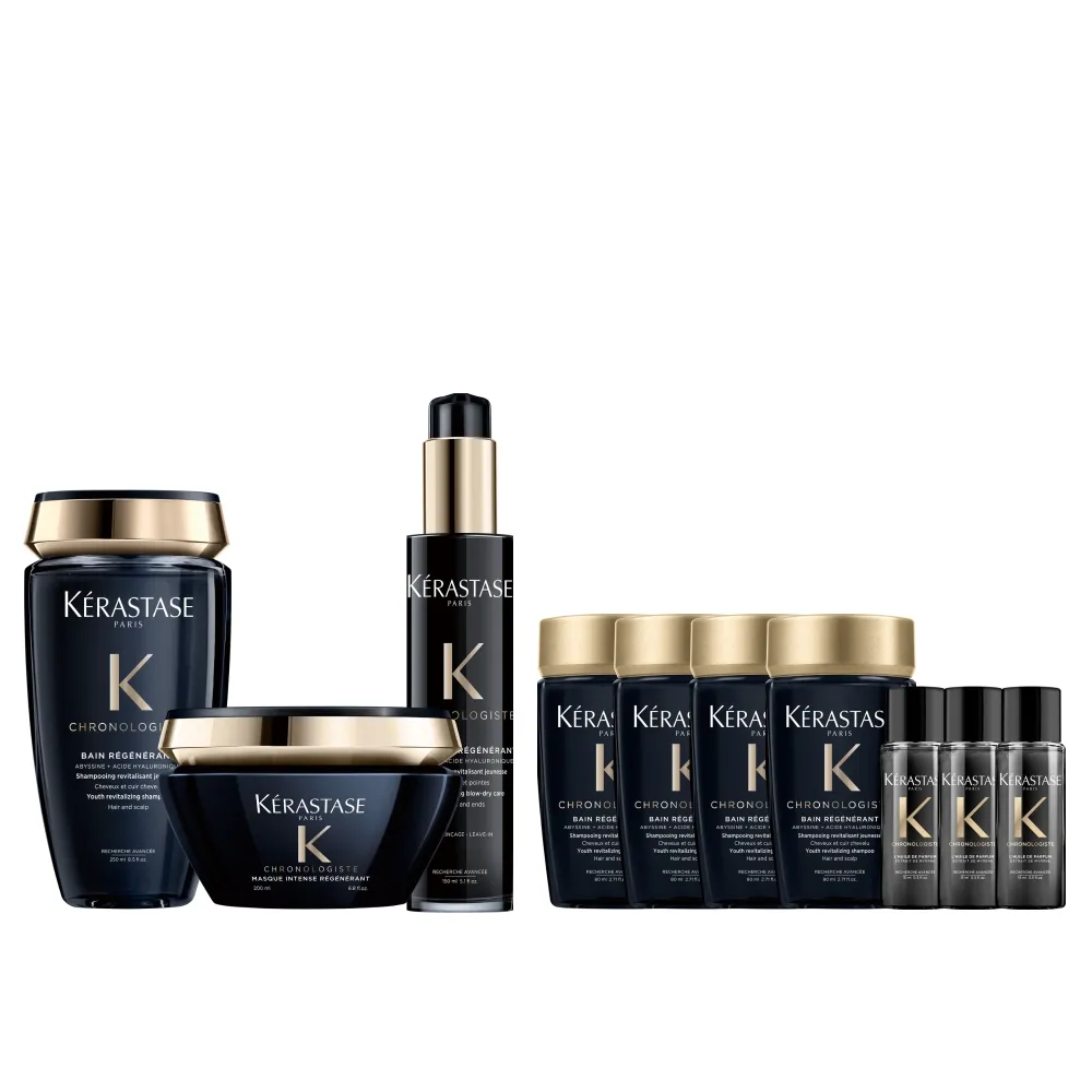 【KERASTASE 巴黎卡詩】黑鑽極萃逆時三步驟洗護組(洗髮精+髮膜+熱活精華)