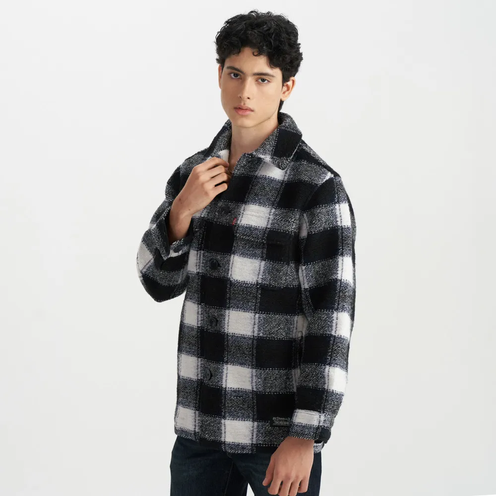 【LEVIS】男款 外套 灰藍格紋 襯衫外套 熱賣單品 0017F-0000