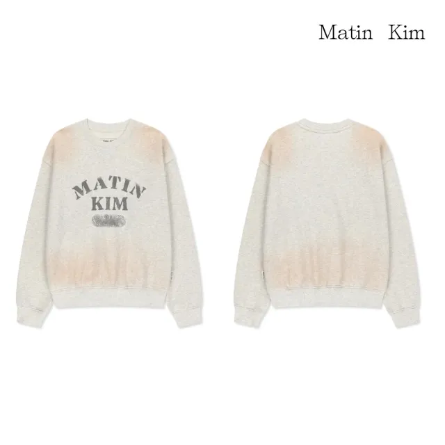 【MATIN KIM】官方旗艦 復古噴染LOGO大學T(多款任選)