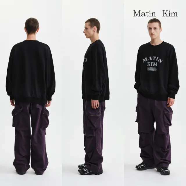 【MATIN KIM】官方旗艦 復古噴染LOGO大學T(多款任選)