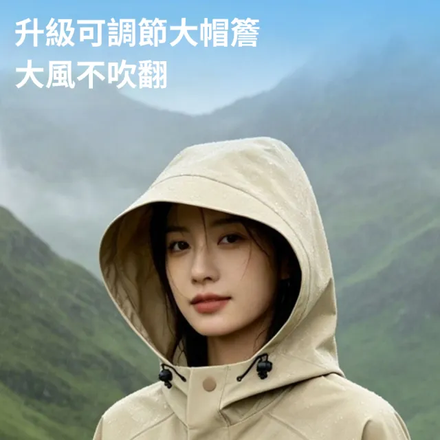 【QLZHS】前開式風雨衣 一件式速乾雨衣 防暴雨連體雨披 戶外徒步雨衣 成人連身式雨衣 騎行雨衣