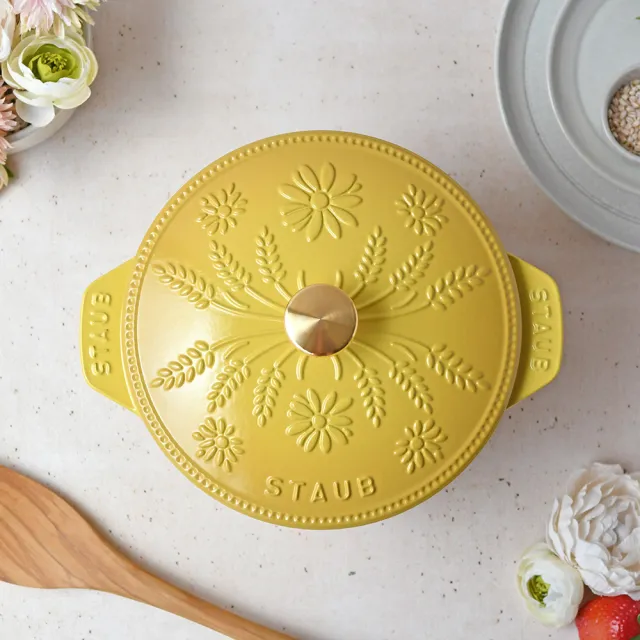 【STAUB】Margaret瑪格麗特圓形琺瑯鑄鐵飯鍋20cm-檸檬黃/松露白2色任選(德國雙人牌集團官方直營)