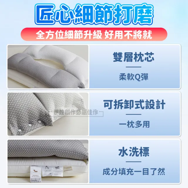 【IDREES 伊德萊斯】日式雙層反牽引護頸枕 三合一牽引枕 O型定位枕 可拆洗枕頭芯 助眠枕 枕頭