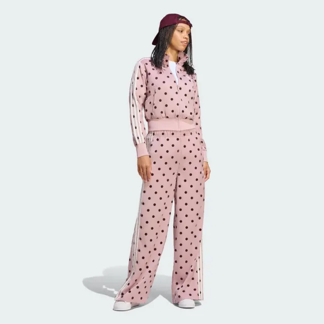 【adidas 愛迪達】SATIN POLKA DOTS 運動外套 LI2851 女款ORIGINALS緞面波點短版夾克