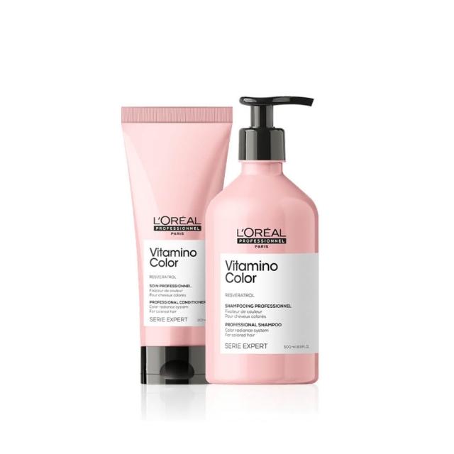 【L’OREAL 巴黎萊雅PRO】絲漾博飽和護色洗潤組(洗髮精500ml+護髮乳200ml/染後持色/護色/光澤)