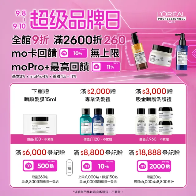 【L’OREAL 巴黎萊雅PRO】絲漾博吸金喚彩洗髮精500ml(瞬順髮膜/護髮/柔順/抗毛躁/肖戰推薦)