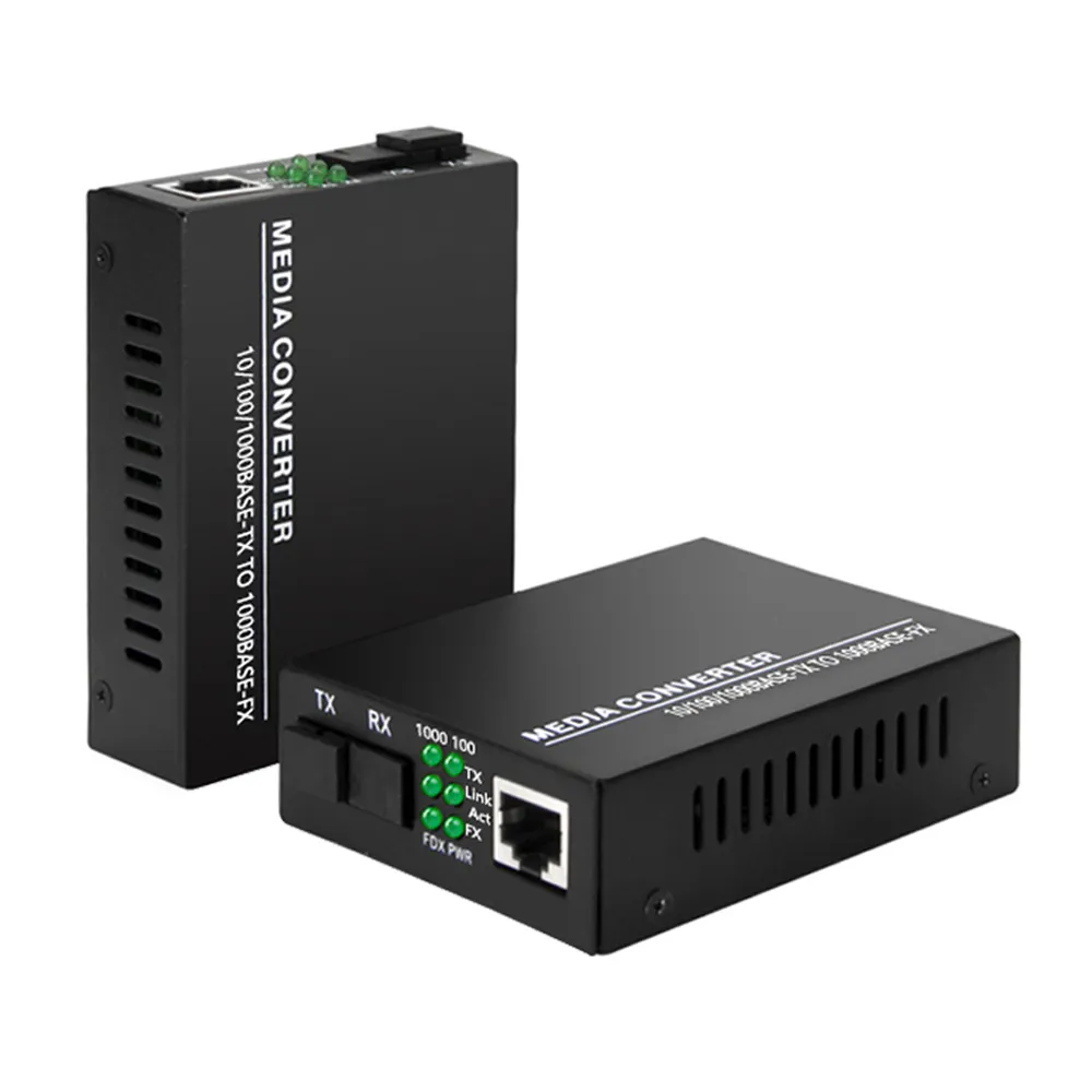【台灣霓虹】Gigabit千兆網口轉SC單模單芯光纖光電轉換器(收發1對組)