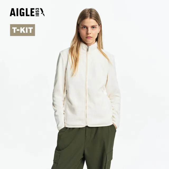【AIGLE】女 短刷毛保暖外套｜AG-FAZ42A131 米白(女外套 保暖外套 刷毛衣 刷毛外套)