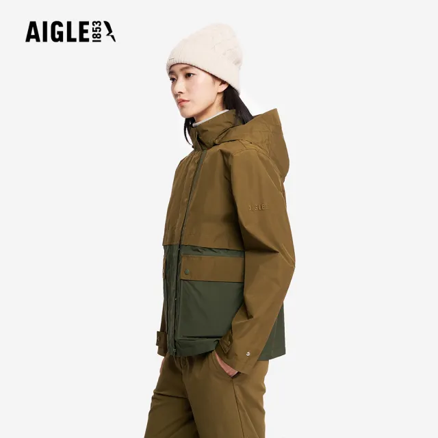 【AIGLE】女 GORE-TEX 防水透氣外套｜AG-5A208A071 橄欖綠 (女外套 防水透氣外套 防風外套 Goretex)
