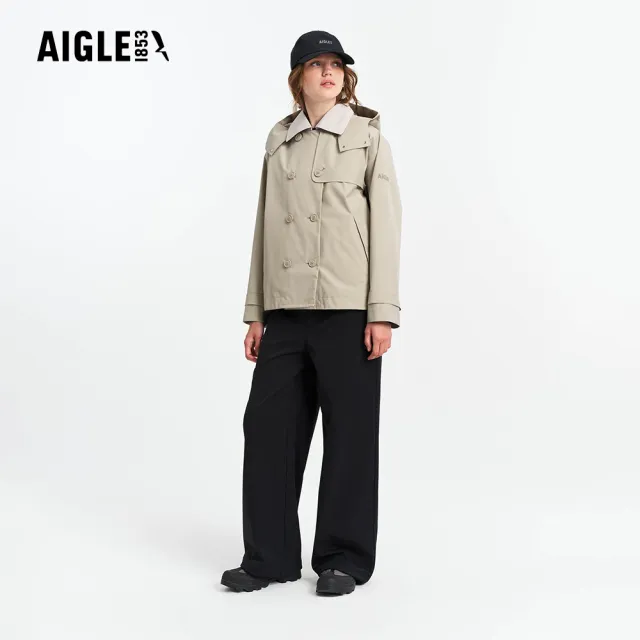 【AIGLE】女 GORE-TEX 防水短版風衣|AG-5A202A186 杏色 (女外套 防水透氣外套 防風外套 Goretex 風衣)