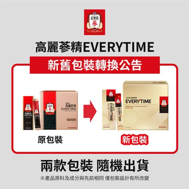 【正官庄】高麗蔘精EVERYTIME 2盒組-10mlx30入/盒(人蔘/保護力/新陳代謝/生理機能/朴寶劍代言)