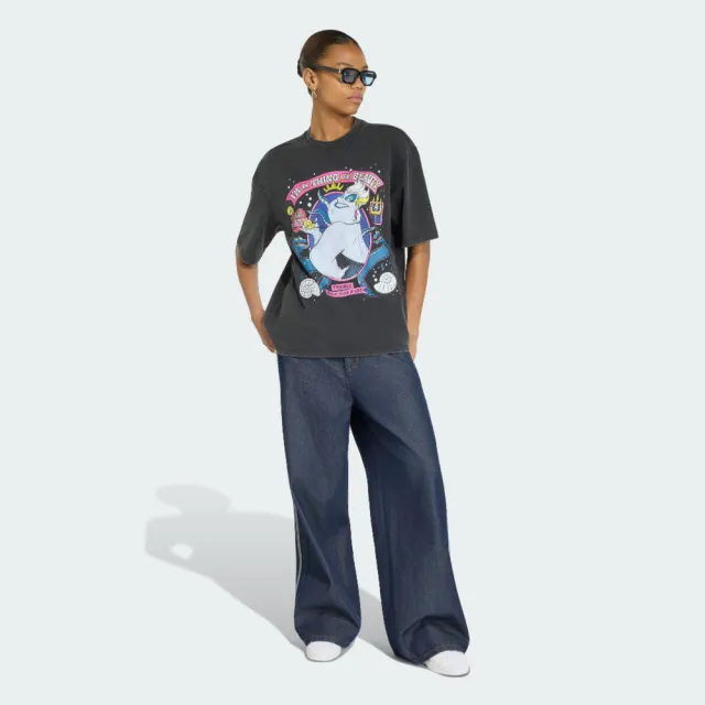 【adidas 愛迪達】Dy V Tee 女 T恤 運動上衣 休閒短袖 正面印花 純棉 黑(KS4184)