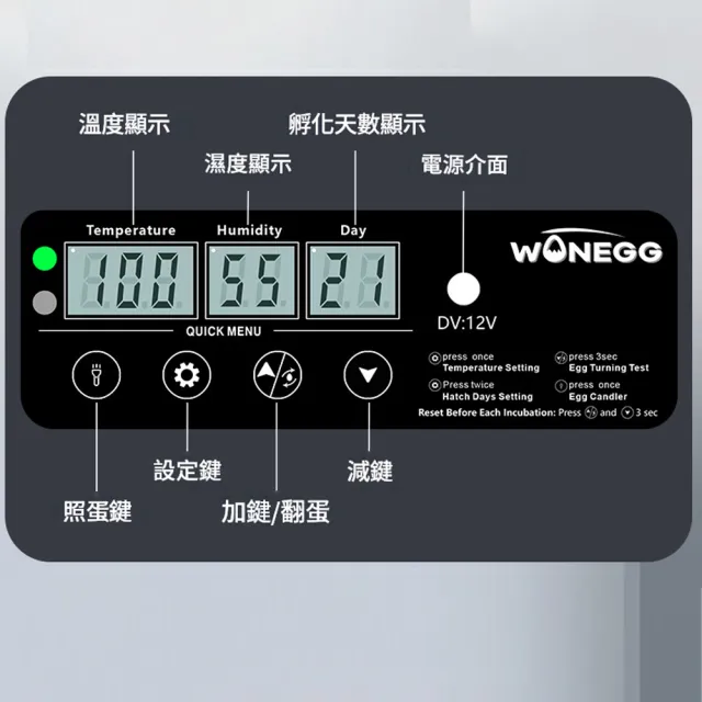 HOMI 好米居家 全自動孵蛋器 288枚 中型孵化器 智慧控溫 自動補水翻蛋 照蛋功能 雞鴨鵪鶉孵化機