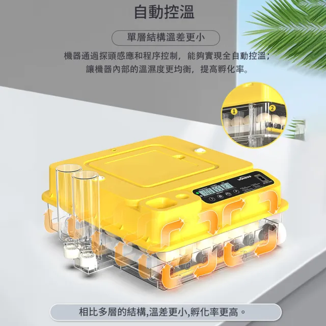 HOMI 好米居家 全自動孵蛋器 278枚 中型孵化器 智慧控溫 自動補水翻蛋 照蛋功能 雞鴨鵪鶉孵化機