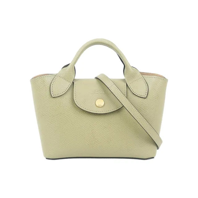 【LONGCHAMP】Epure XS 釦式牛皮迷你二用包(杏仁綠)