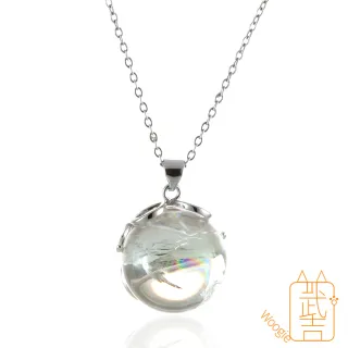 【Woogie武吉珠寶】白阿賽水晶球項鍊(暴閃17-18mm)