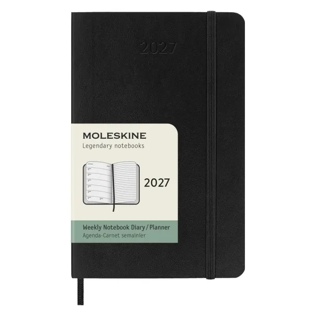 【MOLESKINE】2027 12個月週記軟皮手帳 - 口袋型/黑