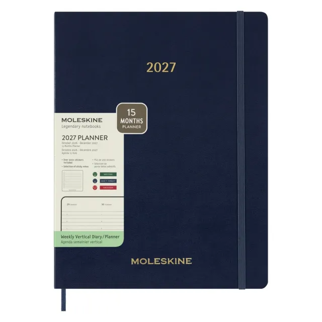 【MOLESKINE】2027 Essential 15個月週記軟皮手帳-XXL/寶藍