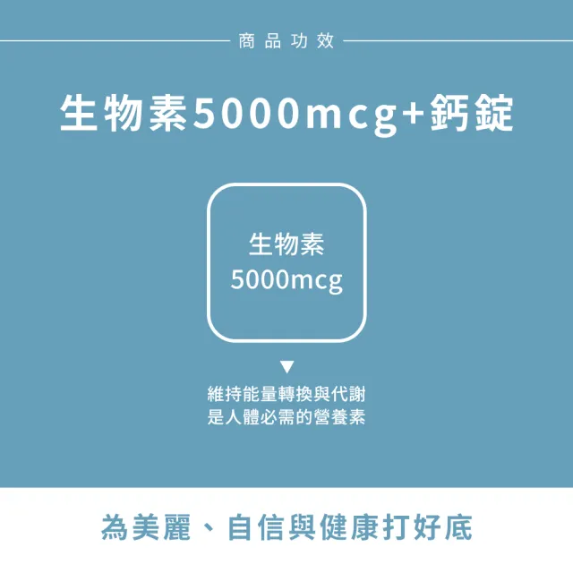 【Sun 日落恩賜】生物素5000mcg+鈣錠(60錠/袋)