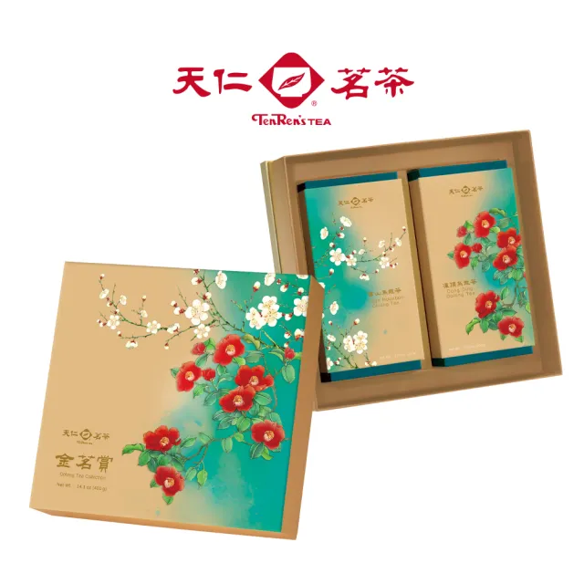 【天仁茗茶】金茗賞茶葉禮盒 高山烏龍茶葉200g+凍頂烏龍茶葉200g(附提袋)