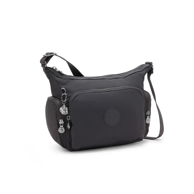 【KIPLING】『牛角包』月光灰輕巧多袋實用側背包-GABB S 女包