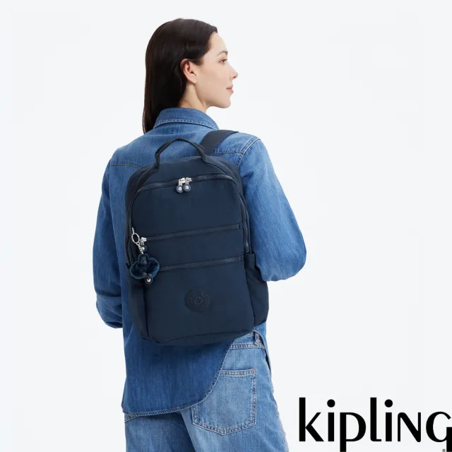 【KIPLING】碧海深藍多層收納後背電腦公事包-BIANA 女包