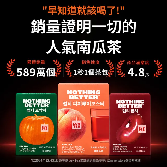 【NOTHING BETTER】2入組 南瓜茶包 1.5公克/包 x15包/盒 官方正式授權代理 韓國製造 知恩愛用
