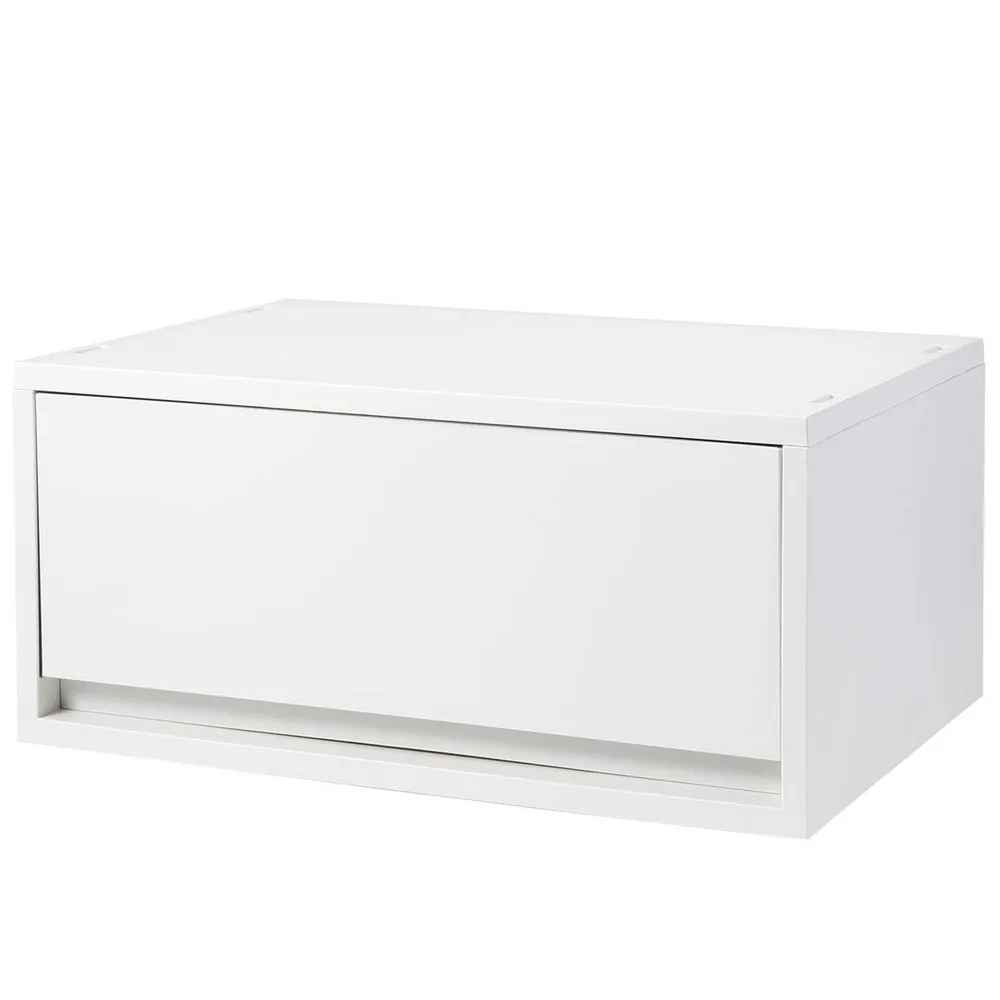 【MUJI 無印良品】PP資料盒/橫式/深型/白灰 整體：約寬37×深26×高17.5cm