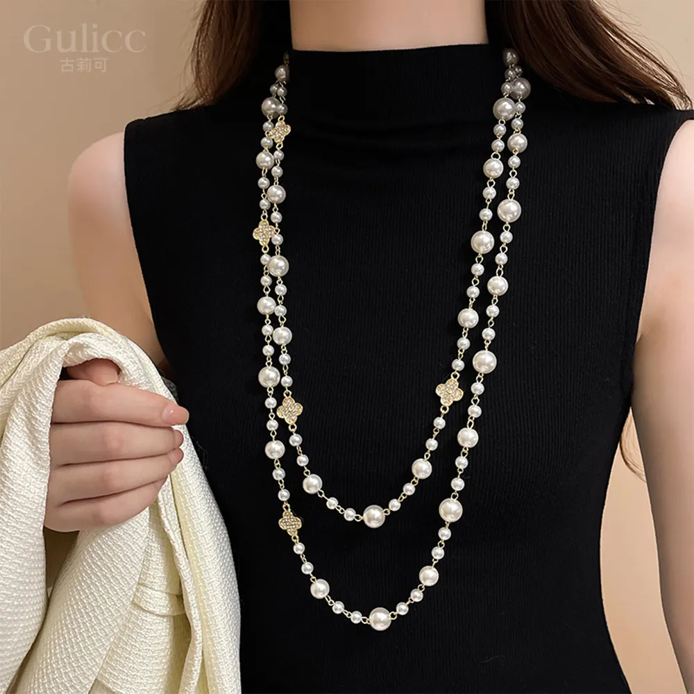 【Gulicc 古莉可】輕奢優雅毛衣鍊 小香風長項鍊(99購物節 生日 鎖骨鍊 項鍊 飾品 禮物)
