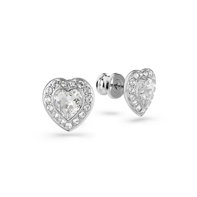 【SWAROVSKI 施華洛世奇】官方直營 Ariana Grande x Swarovski 耳釘 心形 愛心 鍍白金色 | 5720859