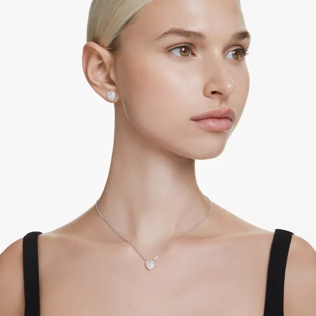 【SWAROVSKI 施華洛世奇】官方直營 Ariana Grande x Swarovski 鏈墜 心形 愛心 鍍白金色 | 5720852