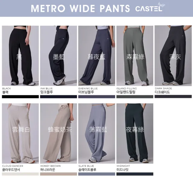 【STL】出清 加長/縮短 韓國瑜伽 METRO Wide Pants 涼感 快乾 寬鬆 高腰 女 運動機能 落地 長褲(多色)
