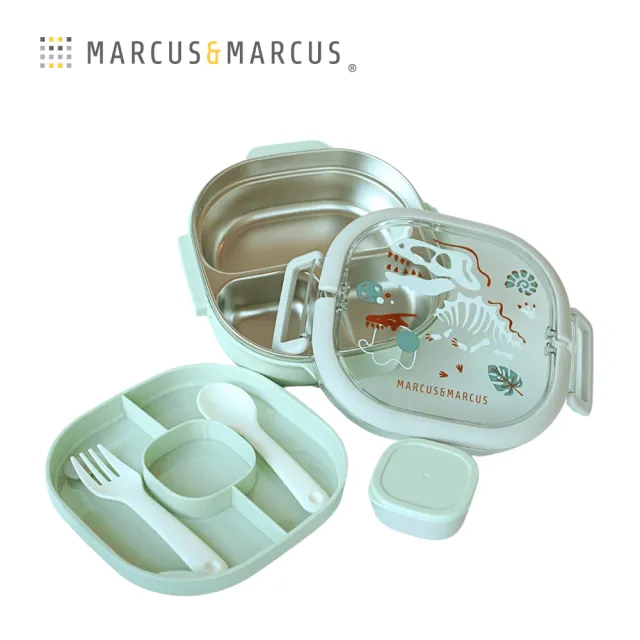 【MARCUS&MARCUS】兒童手提不鏽鋼雙層餐盒組(多色任選)